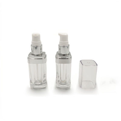 PMMA Clear Empty Foundation Flask With Pump Recyclable 15/30/50ml Прозрачная пустая бутылка с насосом, поддающаяся переработке